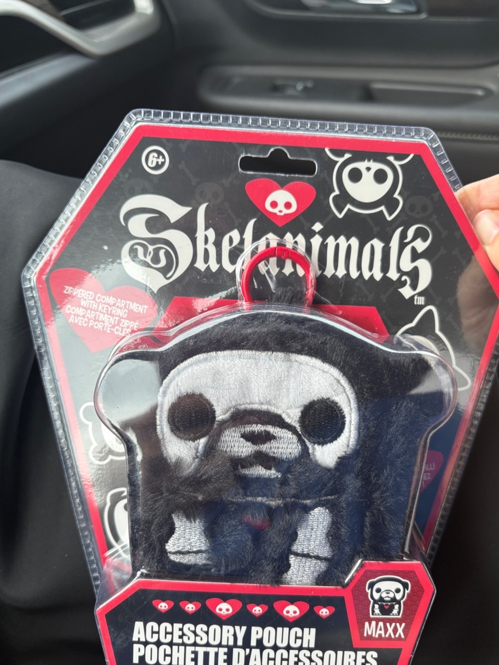 Skelanimals Maxx Black Plush Accessory Pouch